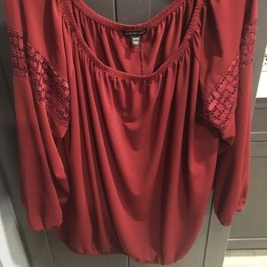 Red off the shoulder top